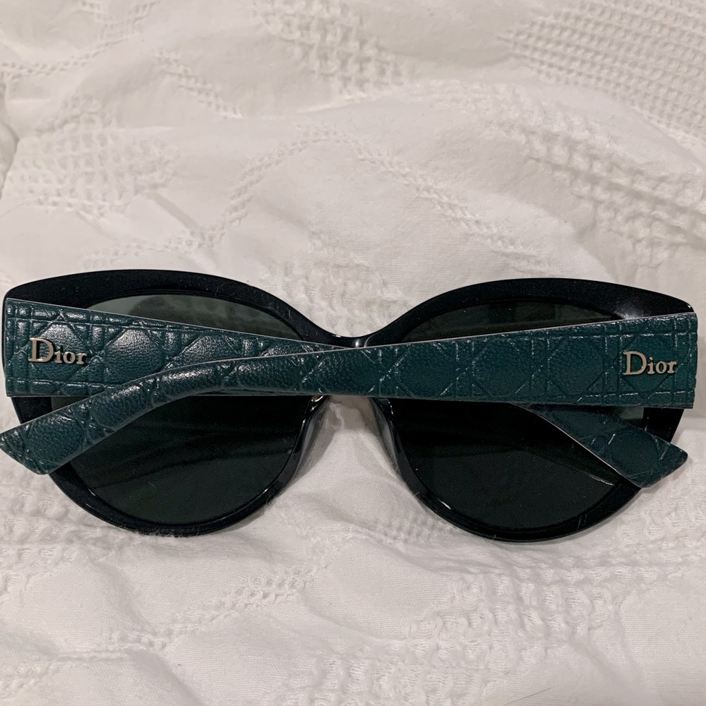 Dior Lady Green Leather Sunglasses